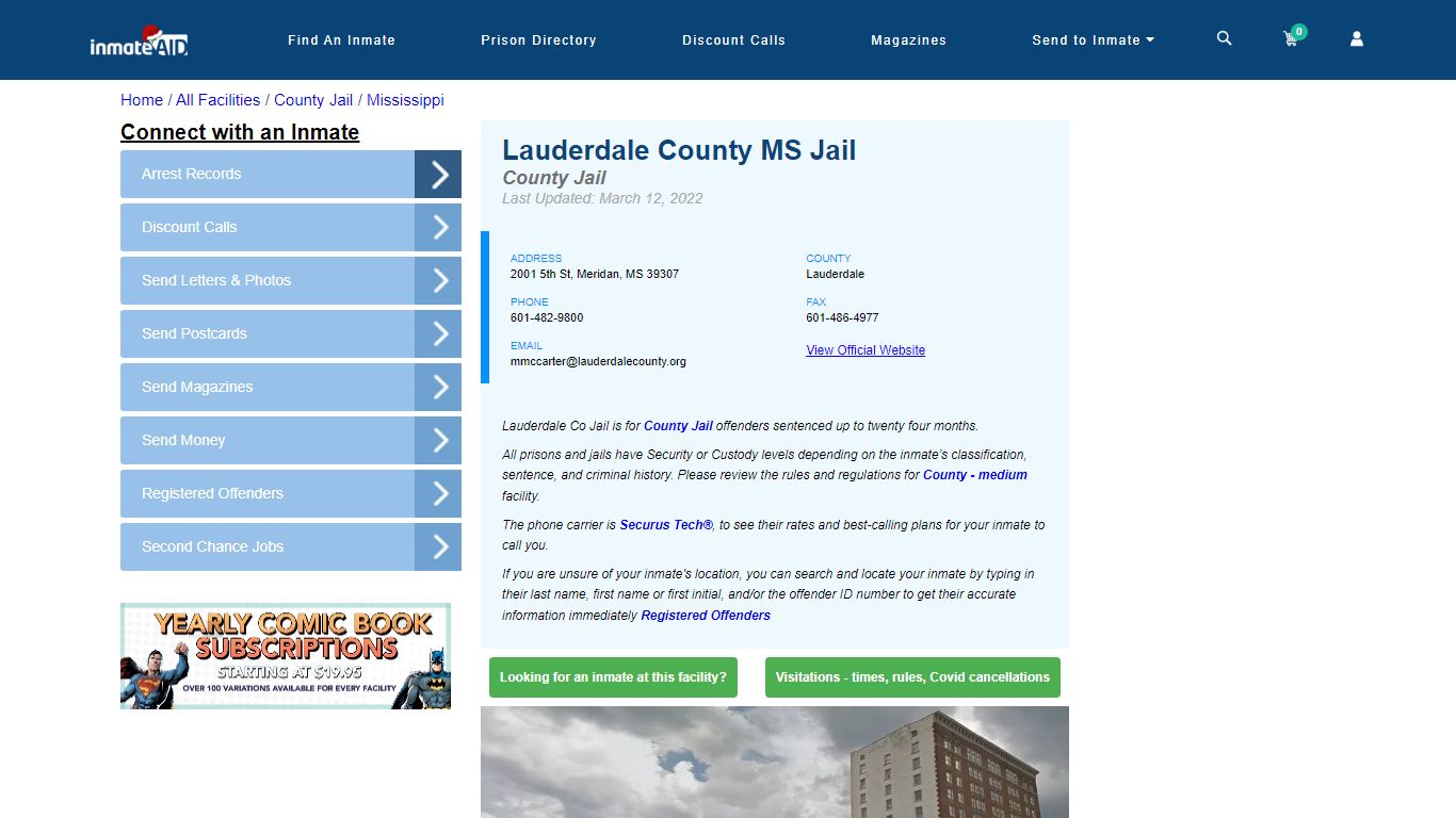 Lauderdale County MS Jail - Inmate Locator - Meridan, MS