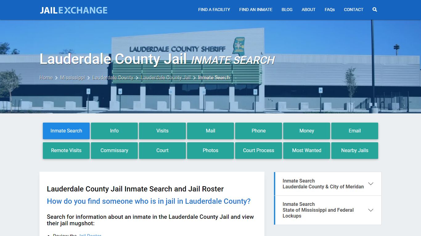 Inmate Search: Roster & Mugshots - Lauderdale County Jail, MS